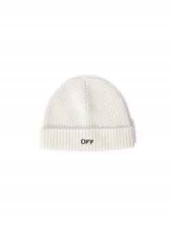 Off-White WO OFF STAMP CLASSIC BEANIE WHITE A BLAC on Sale - White