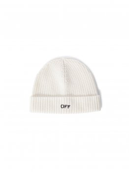 Off-White WO OFF STAMP CLASSIC BEANIE WHITE A BLAC on Sale - White