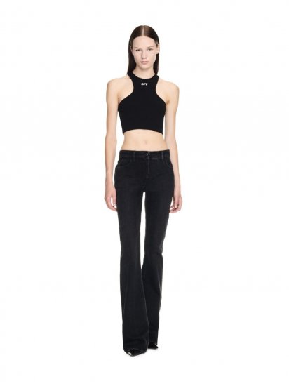 Off-White SLIM FLARED 5PKT PANTS - Black - Click Image to Close