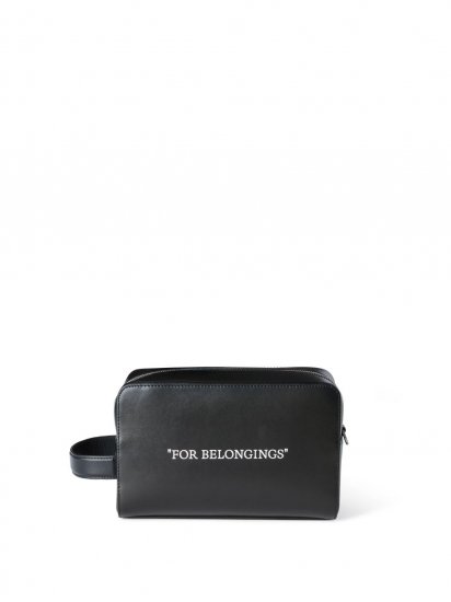 Off-White Quote Bookish Toiletry Pouch - Black - Click Image to Close