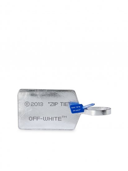 Off-White ZIP TIE MEDIUM CLUTCH LAMINA SILVER NO C - Silver - Click Image to Close