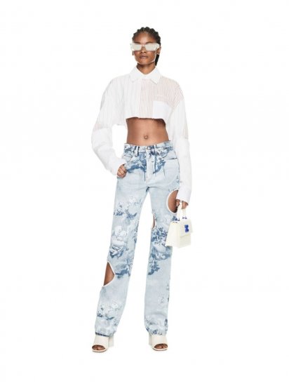 Off-White Motorcycle Popel Crop Shirt on Sale - White - Click Image to Close