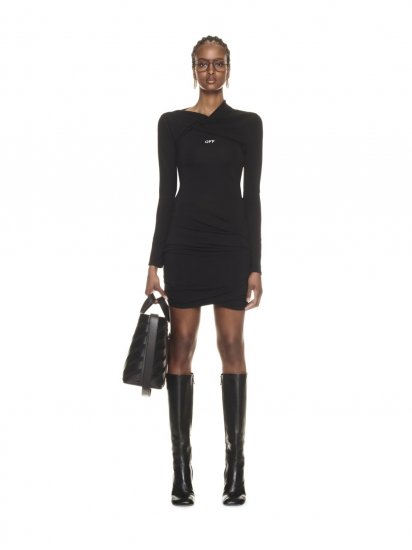 Off-White FLUID JER TWIST MINI DRESS on Sale - Black - Click Image to Close