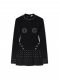 Off-White Eyelets Pleated Mini Dress - Black