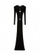 Off-White Center Hole Net Long Dress Black Light on Sale - Black