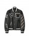 Off-White MOON LEATHER VARSITY JKT - Black Black