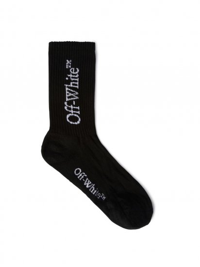 Off-White BIG LOGO BKSH MID CALF SOCKS - Black - Click Image to Close