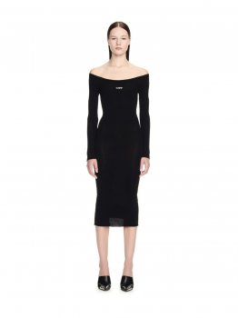 Off-White Off Stamp Slick Scoop Dress - Black