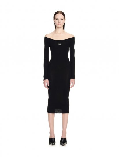 Off-White Off Stamp Slick Scoop Dress - Black - Click Image to Close