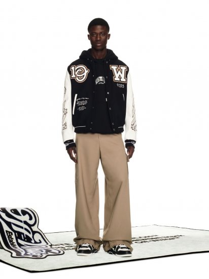 Off-White ?Logic Varsity Jacket - Black - Click Image to Close