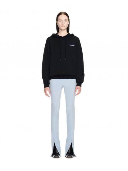 Off-White EMB FLOWER ARROW REG HOODIE - Black - Click Image to Close