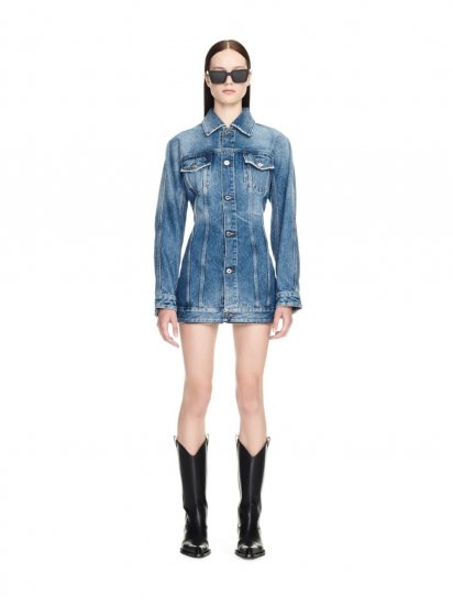 Off-White Round Zip Dress on Sale - Blue - Click Image to Close