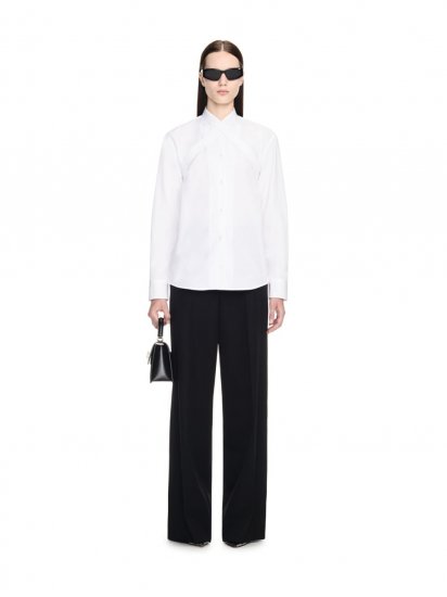 Off-White Cross Collar Shirt - White - Click Image to Close