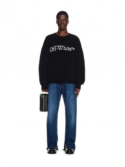 Off-White Big Bookish Chunky Knit Crewneck - Black - Click Image to Close