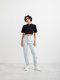 Off-White Casual Cropped S/S T-Shirt on Sale - Black