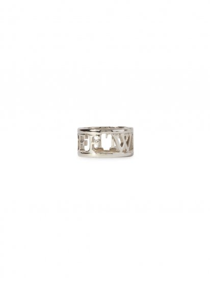 Off-White Logo Lettering Ring - Silver - Click Image to Close