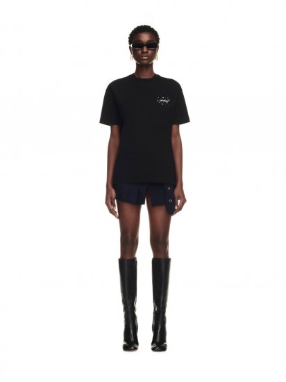 Off-White Bling Stars Arrow Casual Tee on Sale - Black - Click Image to Close