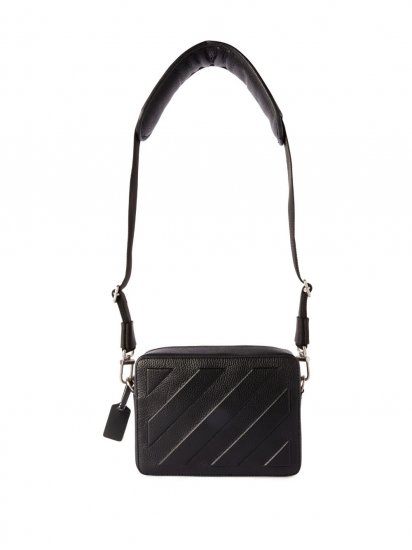 Off-White DIAG LEATHER CAMERA BAG - Black - Click Image to Close