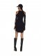 Off-White Sleek Holes Ls Mini Dress on Sale - Black