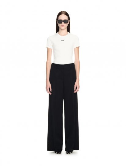 Off-White Wool Formal Pant - Black - Click Image to Close