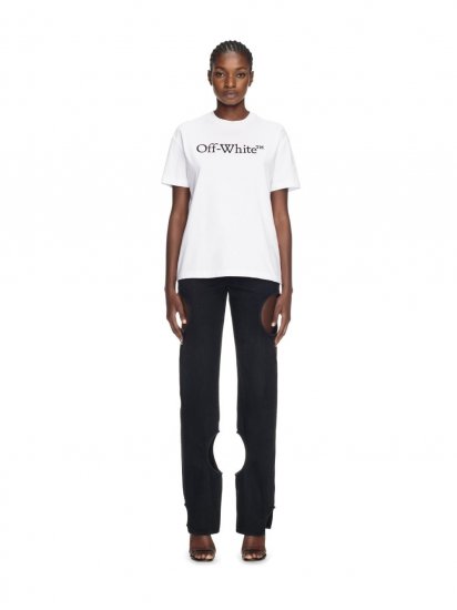 Off-White Big Logo Bookish Casual Tee - White - Click Image to Close