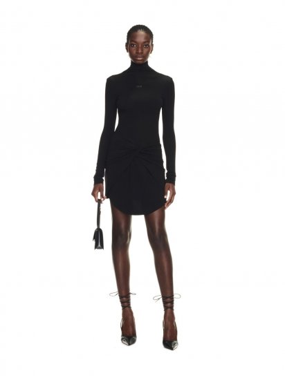 Off-White Twisted Mini Dress - Black - Click Image to Close