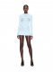 Off-White Eyelets Pleated Mini Dress - Blue