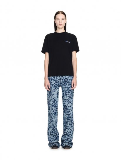 Off-White EMB FLOWER ARROW CASUAL TEE - Black - Click Image to Close