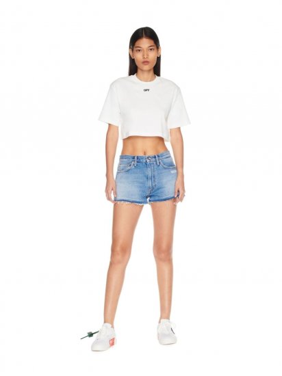 Off-White OFF STAMP RIBBED CROPPED TEE on Sale - White - Click Image to Close