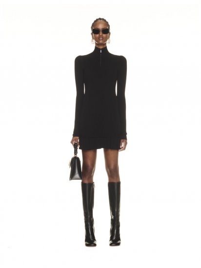 Off-White LOGO BAND PLEATED MINI DRESS on Sale - Black - Click Image to Close