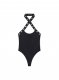 Off-White Eyelet Cross Swimsuit - Black