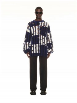 Off-White SHIBORI KNIT CREWNECK SIERRA LEONE NO C - Blue