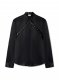 Off-White Eyelet Duchesse Collar Shirt - Black