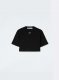 Off-White Casual Cropped S/S T-Shirt on Sale - Black