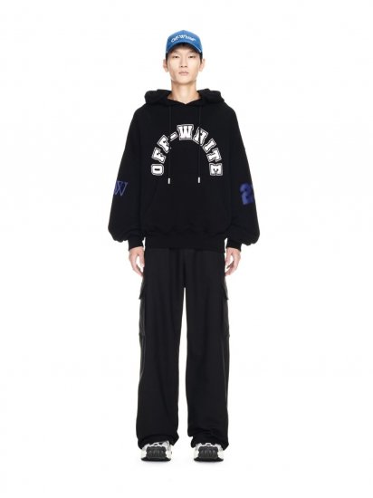 Off-White Football Over Hoodie - Black - Click Image to Close