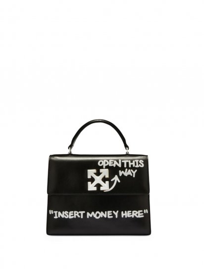 Off-White Jitney 1.4 Top Handle Quote - Black - Click Image to Close