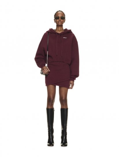 Off-White FOR ALL BOOK HOODIE SWEATDRES BURGUNDY on Sale - Red - Click Image to Close