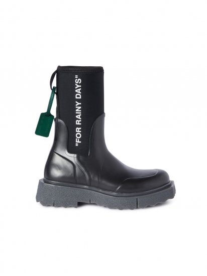 Off-White Sponge Rubber Rainboot - Black - Click Image to Close