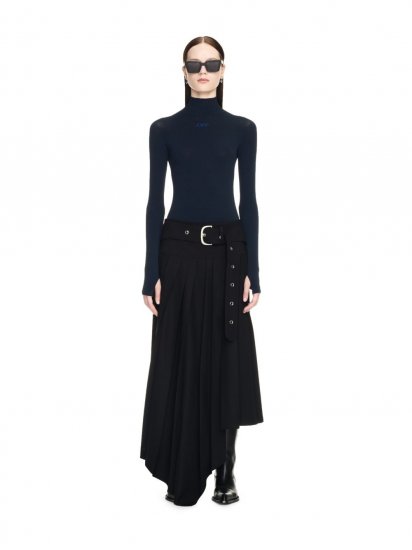 Off-White Tech Drill Belt Pleated Skirt - Black - Click Image to Close