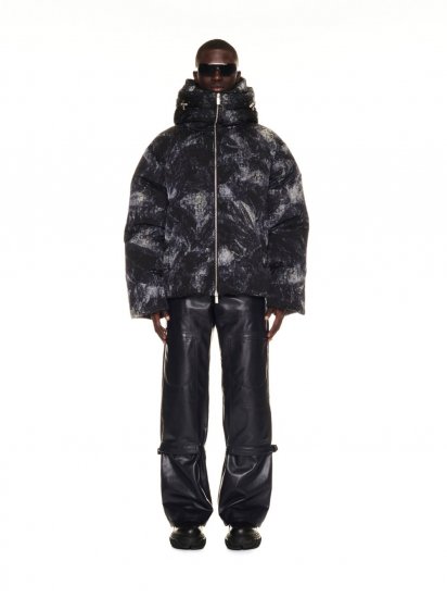 Off-White OFF AO JACQ ZIP DOWN PUFFER BLACK NO COL - Black - Click Image to Close