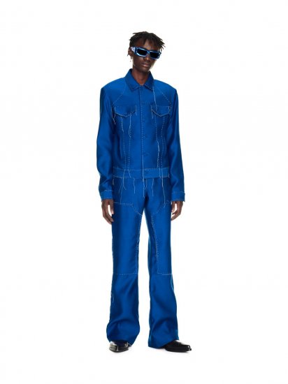 Off-White STITCH RELAXED CARPENTER PANT BLUE NO C on Sale - Blue - Click Image to Close