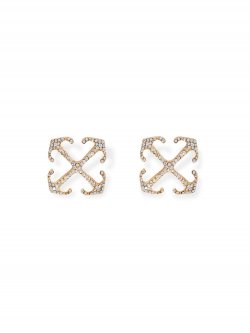 Off-White Mini Arrow Strass Earrings - Gold