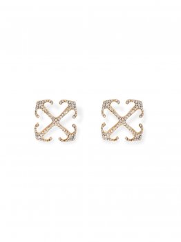 Off-White Mini Arrow Strass Earrings - Gold