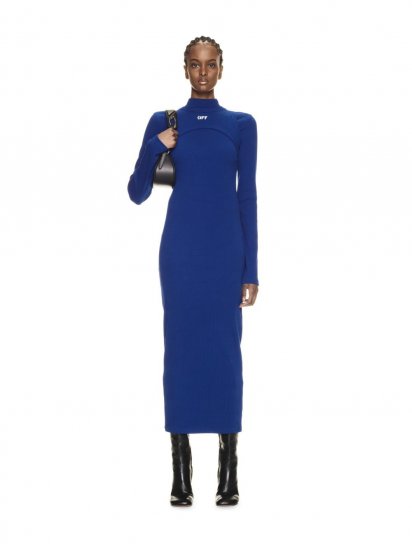 Off-White OFF STAMP RIB ROUND LONG DRES on Sale - Blue - Click Image to Close