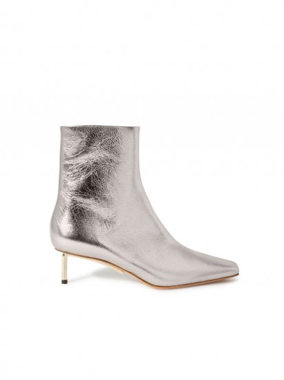 Off-White SILVER ALLEN METAL ANKLE BOOT DARK GREY on Sale - Dark Grey Silver - Click Image to Close