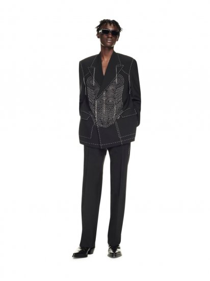 Off-White Body Stitch Tuxedo Double Jacket on Sale - Black - Click Image to Close