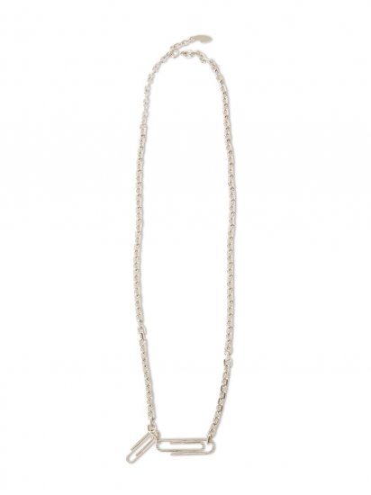 Off-White TEXTURE PAPERCLIP NECKLACE SILVER NO COL - Silver - Click Image to Close