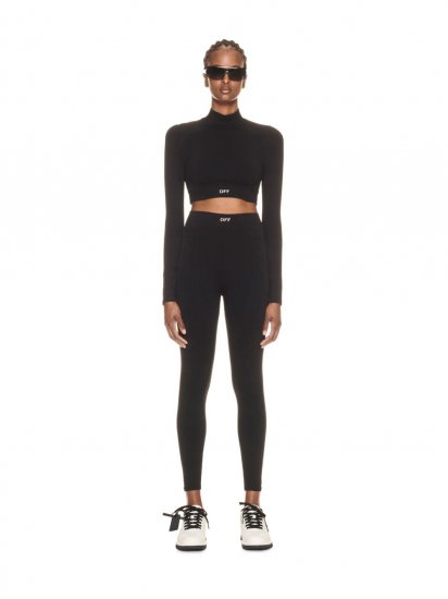 Off-White OFF STAMP SEAM LEGGINGS - Black - Click Image to Close