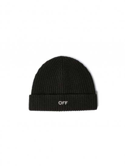 Off-White WO OFF STAMP CLASSIC BEANIE BLACK WHITE - Black - Click Image to Close