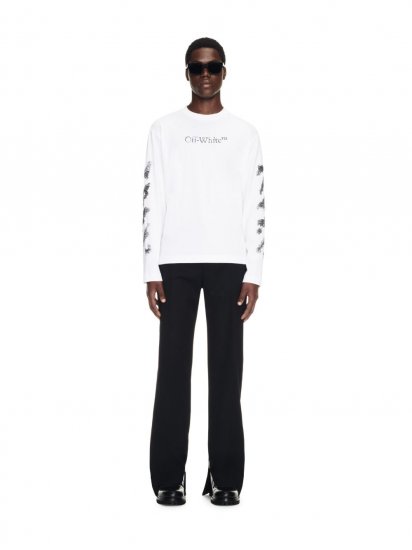 Off-White Diags Bit Book Skate L/S Tee - White - Click Image to Close